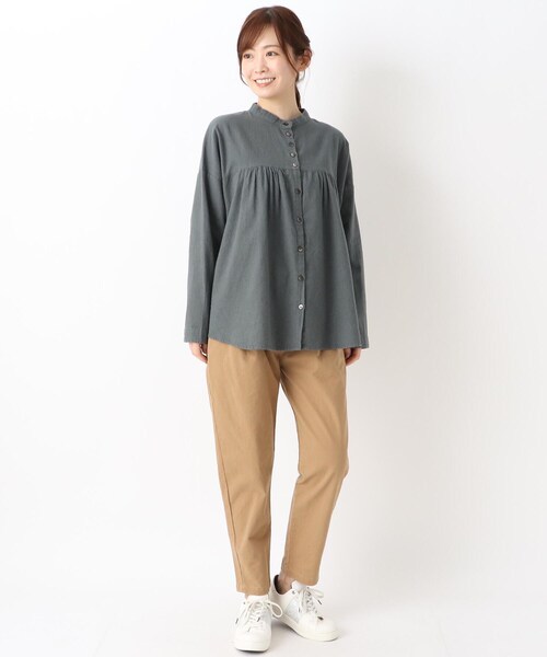one'sterrace（ワンズテラス）の「コットンピーチ起毛 パンツ（その他パンツ・レディース・ブラック系8/ベージュ系8・02）」の13枚目の写真