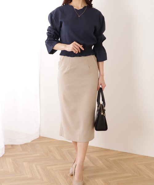 Lace Ladies(レースレディース)の「キャンディスリーブ 2WAY スカラップ ギャザー ブラウス(シャツ/ブラウス・レディース・ホワイト/ネイビー/ブルーグレー/ブラック・S/FREE)」の11枚目の写真