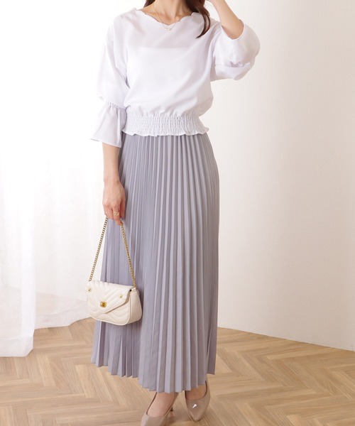 Lace Ladies(レースレディース)の「キャンディスリーブ 2WAY スカラップ ギャザー ブラウス(シャツ/ブラウス・レディース・ホワイト/ネイビー/ブルーグレー/ブラック・S/FREE)」の21枚目の写真