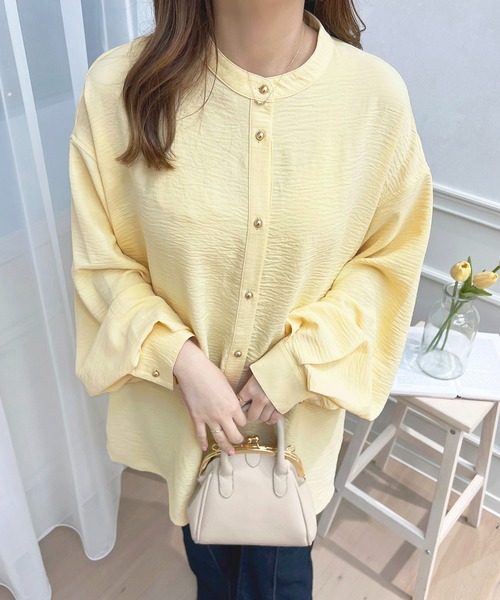 apres jour(アプレジュール)の「袖ボリュームバンドカラーシャツ【ZOZOTOWN限定アイテム】(シャツ/ブラウス・レディース・オフホワイト/ライトブルー/ブラック/ライトイエロー・フリー/X-LARGE)」の8枚目の写真