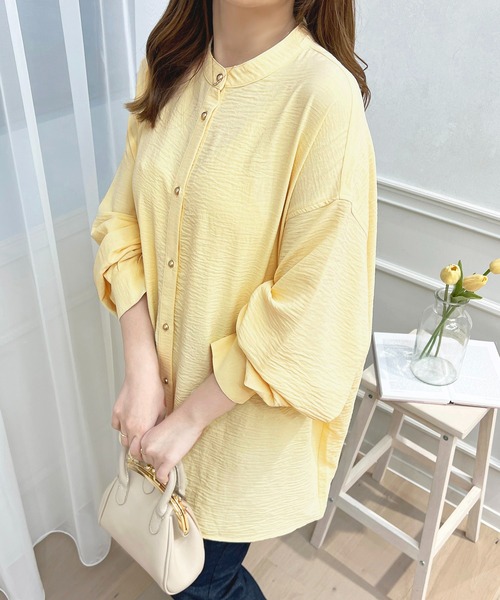 apres jour(アプレジュール)の「袖ボリュームバンドカラーシャツ【ZOZOTOWN限定アイテム】(シャツ/ブラウス・レディース・オフホワイト/ライトブルー/ブラック/ライトイエロー・フリー/X-LARGE)」の9枚目の写真