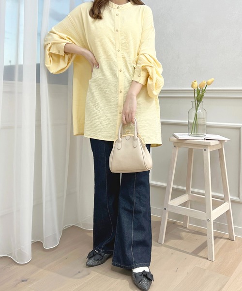 apres jour(アプレジュール)の「袖ボリュームバンドカラーシャツ【ZOZOTOWN限定アイテム】(シャツ/ブラウス・レディース・オフホワイト/ライトブルー/ブラック/ライトイエロー・フリー/X-LARGE)」の12枚目の写真