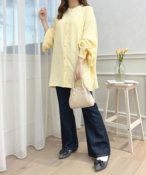 apres jour(アプレジュール)の「袖ボリュームバンドカラーシャツ【ZOZOTOWN限定アイテム】(シャツ/ブラウス・レディース・オフホワイト/ライトブルー/ブラック/ライトイエロー・フリー/X-LARGE)」の13枚目の写真