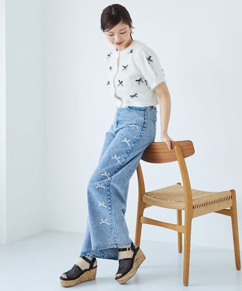 MAJESTIC LEGON（マジェスティックレゴン）の「ふわふわリボントップス（その他トップス・レディース・ピンク/ブラック/アイボリー・MEDIUM）」の7枚目の写真