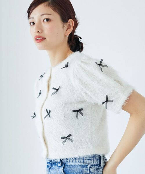 MAJESTIC LEGON（マジェスティックレゴン）の「ふわふわリボントップス（その他トップス・レディース・ピンク/ブラック/アイボリー・MEDIUM）」の13枚目の写真