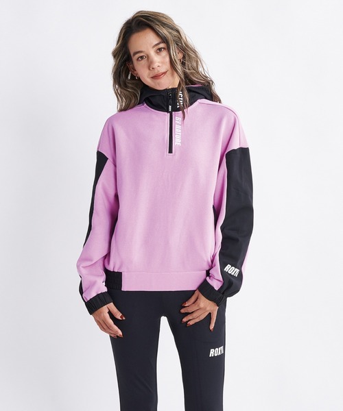 ROXY(ロキシー)の「UNITE HOODIE/ロキシーUVカットハーフジップパーカー・フーディー(パーカー・レディース・ブラック/ピンク/ナチュラル・SMALL/MEDIUM/LARGE)」の3枚目の写真