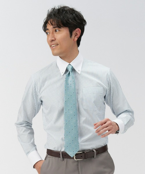 【Disney ディズニー】形態安定ノーアイロン クレリックボタンダウン 長袖ビジネスワイシャツ（ビジネスシャツ）｜TOKYO SHIRTS（トウキョウシャツ）