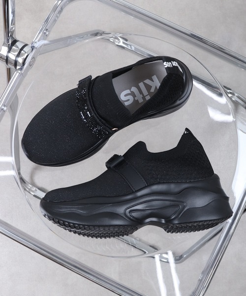 kitson（キットソン）の「Kitson キットソン キラキラベルト ニットスリッポン（スリッポン・レディース・グレー/ブラック系その他/ベージュ・LL/S/M/L）」の2枚目の写真