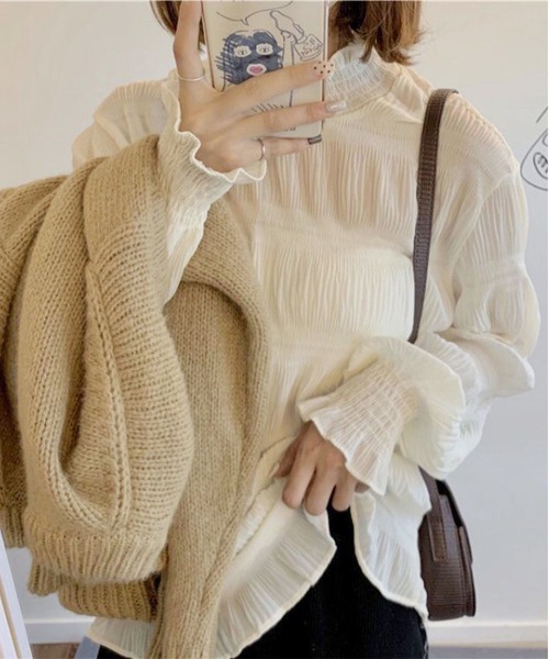 BLANC FICELLE(ブランフィセル)の「デザインシャツ(シャツ/ブラウス・レディース・ブラック/ホワイト/アイボリー・M/L)」の7枚目の写真