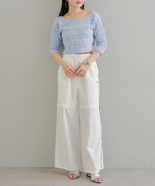 Chico（チコ）の「カットレース5分袖チビT（Tシャツ/カットソー・レディース・ホワイト/ライム/ブルー/ブラック・FREE）」の18枚目の写真