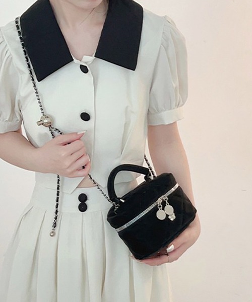 Dita Muaj.(ディータムアージュ)の「キルティングバニティショルダー/ハンドバッグ(ショルダーバッグ・レディース・ピンク/ホワイト/ブラック・FREE)」の8枚目の写真