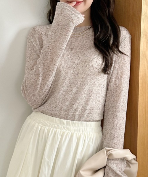 Ada.(エイダ)の「【紫外線・日焼け対策にも!】メランジ シアー ロングスリーブ カットソー(Tシャツ/カットソー・レディース・ブラック/グレー/ホワイト/グリーン/ブラウン/ライトブルー・M/L)」の19枚目の写真