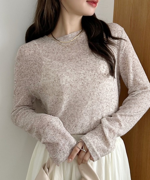 Ada.(エイダ)の「【紫外線・日焼け対策にも!】メランジ シアー ロングスリーブ カットソー(Tシャツ/カットソー・レディース・ブラック/グレー/ホワイト/グリーン/ブラウン/ライトブルー・M/L)」の18枚目の写真