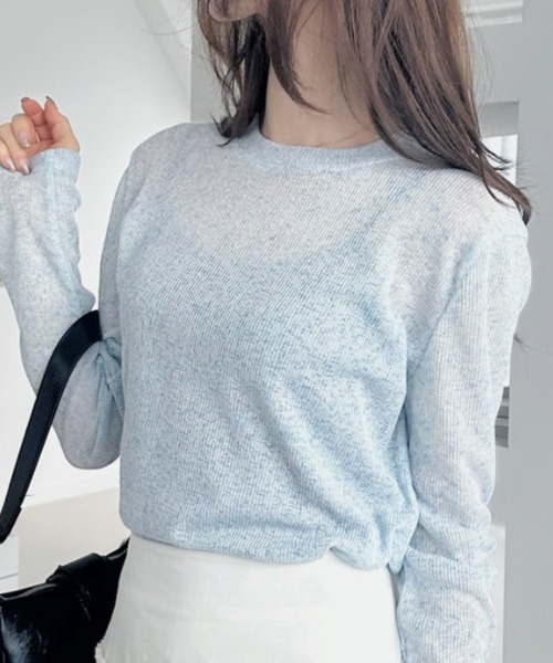 Ada.(エイダ)の「【紫外線・日焼け対策にも!】メランジ シアー ロングスリーブ カットソー(Tシャツ/カットソー・レディース・ブラック/グレー/ホワイト/グリーン/ブラウン/ライトブルー・M/L)」の20枚目の写真