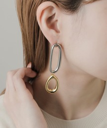 SMELLY | コンビメタルオーバルピアス(ピアス(両耳用))