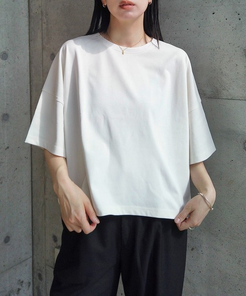 y/m by RIKA(イムバイリカ)の「【選べる丈感】オーバーTシャツ(Tシャツ/カットソー・レディース・アイボリー/ブラック/ライトイエロー・MEDIUM/SMALL)」の22枚目の写真