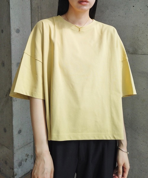 y/m by RIKA(イムバイリカ)の「【選べる丈感】オーバーTシャツ(Tシャツ/カットソー・レディース・アイボリー/ブラック/ライトイエロー・MEDIUM/SMALL)」の16枚目の写真