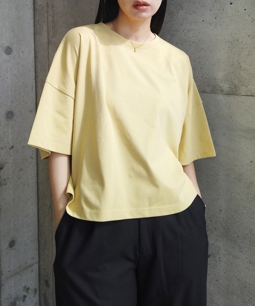 y/m by RIKA(イムバイリカ)の「【選べる丈感】オーバーTシャツ(Tシャツ/カットソー・レディース・アイボリー/ブラック/ライトイエロー・MEDIUM/SMALL)」の17枚目の写真