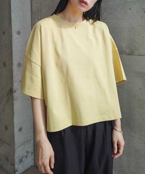 y/m by RIKA(イムバイリカ)の「【選べる丈感】オーバーTシャツ(Tシャツ/カットソー・レディース・アイボリー/ブラック/ライトイエロー・MEDIUM/SMALL)」の19枚目の写真