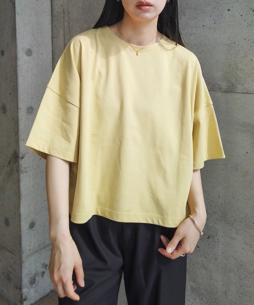 y/m by RIKA(イムバイリカ)の「【選べる丈感】オーバーTシャツ(Tシャツ/カットソー・レディース・アイボリー/ブラック/ライトイエロー・MEDIUM/SMALL)」の11枚目の写真