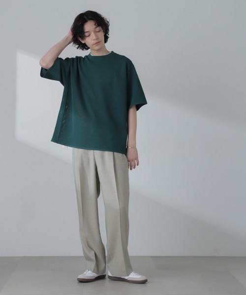 NANO universe(ナノユニバース)の「ポリメッシュリラックスクルーネックニットTシャツ(Tシャツ/カットソー・メンズ・ブラック/グリーン/グレー系その他4/オレンジ・M/L)」の16枚目の写真