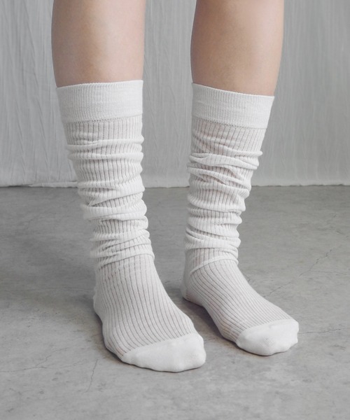 minia（ミニア）の「シアーハイソックス（ソックス/靴下・レディース・ホワイト/ブラック・FREE）」の11枚目の写真