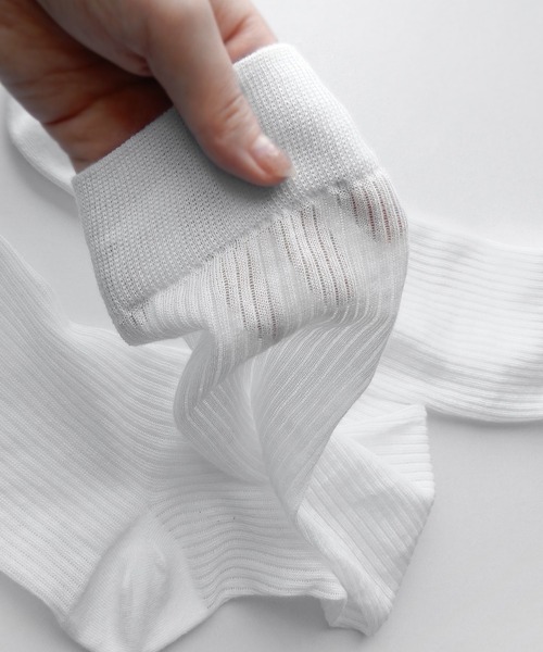 minia（ミニア）の「シアーハイソックス（ソックス/靴下・レディース・ホワイト/ブラック・FREE）」の5枚目の写真