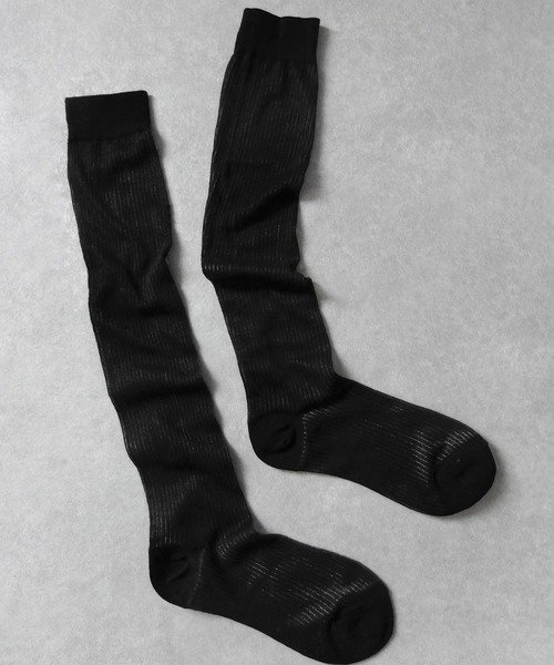 minia（ミニア）の「シアーハイソックス（ソックス/靴下・レディース・ホワイト/ブラック・FREE）」の4枚目の写真