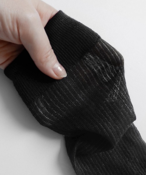 minia（ミニア）の「シアーハイソックス（ソックス/靴下・レディース・ホワイト/ブラック・FREE）」の7枚目の写真