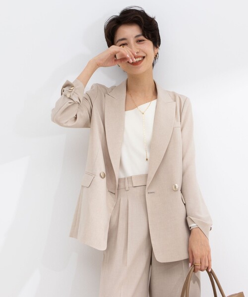 NOLLEY’S Sophi(ノーリーズソフィ)の「《セットアップ対応》ウォッシャブルライトシャンブレーダブルジャケット(テーラードジャケット・レディース・ネイビー/ベージュ/ライトグレー・38/36/34)」の7枚目の写真