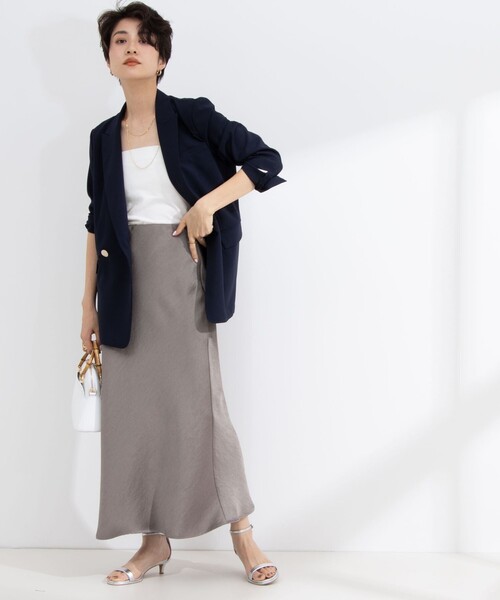 NOLLEY’S Sophi(ノーリーズソフィ)の「《セットアップ対応》ウォッシャブルライトシャンブレーダブルジャケット(テーラードジャケット・レディース・ネイビー/ベージュ/ライトグレー・38/36/34)」の12枚目の写真