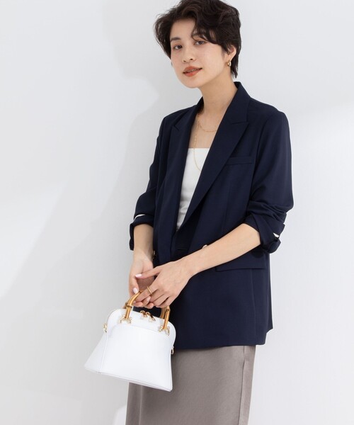 NOLLEY’S Sophi(ノーリーズソフィ)の「《セットアップ対応》ウォッシャブルライトシャンブレーダブルジャケット(テーラードジャケット・レディース・ネイビー/ベージュ/ライトグレー・38/36/34)」の17枚目の写真