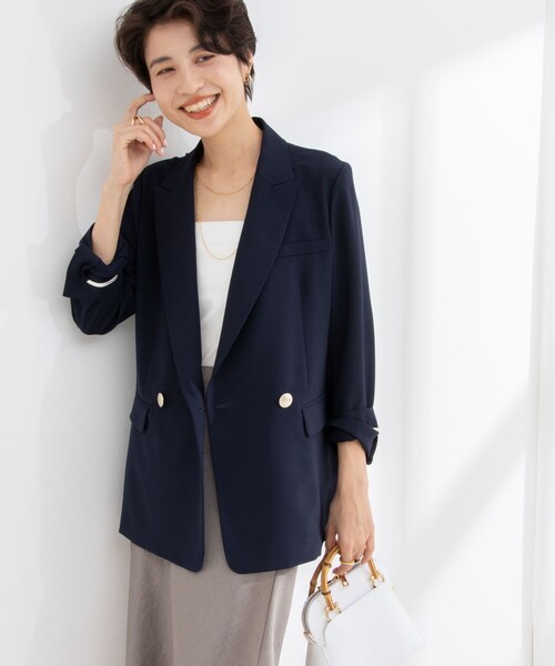 NOLLEY’S Sophi(ノーリーズソフィ)の「《セットアップ対応》ウォッシャブルライトシャンブレーダブルジャケット(テーラードジャケット・レディース・ネイビー/ベージュ/ライトグレー・38/36/34)」の19枚目の写真