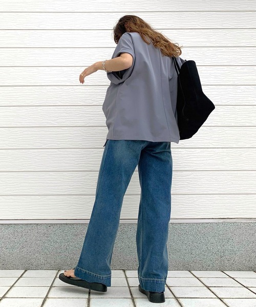 Q（キュー）の「ダブルジレジャケット（テーラードジャケット・レディース・ライトグレー/ベージュ・MEDIUM）」の12枚目の写真