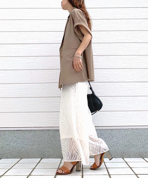 Q（キュー）の「ダブルジレジャケット（テーラードジャケット・レディース・ライトグレー/ベージュ・MEDIUM）」の14枚目の写真