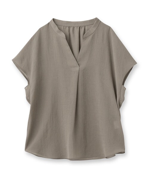 【セール】【シアー／麻調合繊】スラブスキッパーネックブラウス（シャツ/ブラウス）｜UNTITLED（アンタイトル）