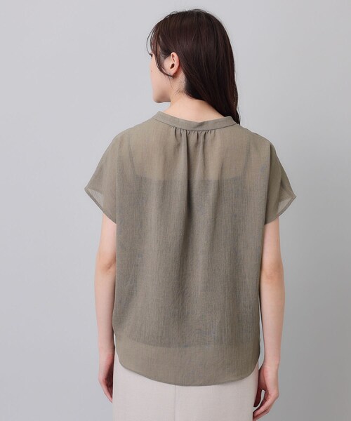 【セール】【シアー／麻調合繊】スラブスキッパーネックブラウス（シャツ/ブラウス）｜UNTITLED（アンタイトル）