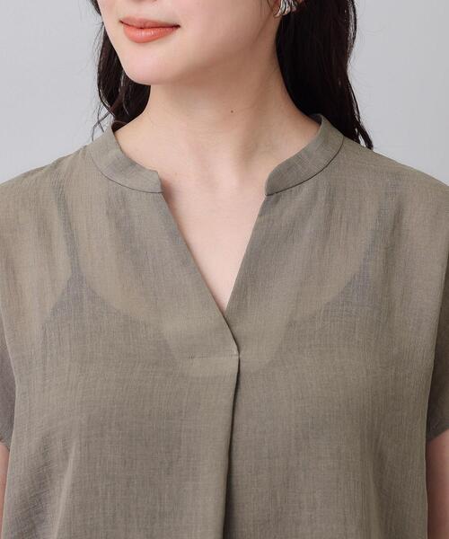 【セール】【シアー／麻調合繊】スラブスキッパーネックブラウス（シャツ/ブラウス）｜UNTITLED（アンタイトル）