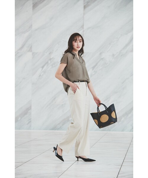 【セール】【シアー／麻調合繊】スラブスキッパーネックブラウス（シャツ/ブラウス）｜UNTITLED（アンタイトル）