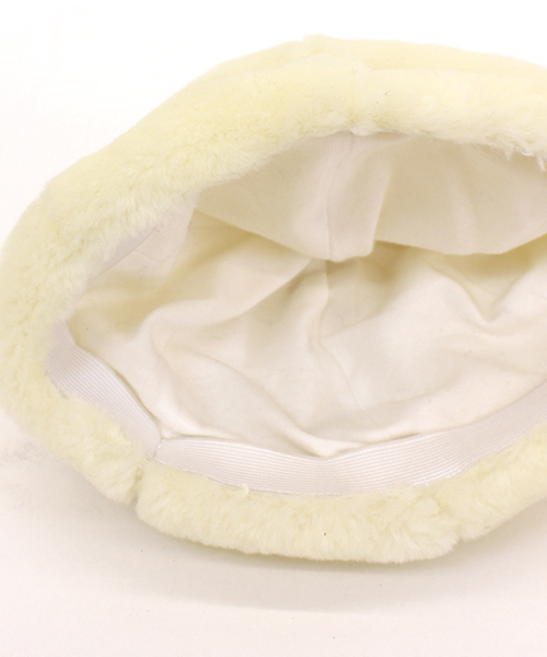 Omekashi（オメカシ）の「【Omekashi】Babyファーベレー帽（ハンチング/ベレー帽・レディース・アイボリー/ブラック/モカ/ベージュ・FREE）」の7枚目の写真