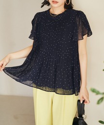 VIS | 【洗える】チューリップスリーブプリーツブラウス(シャツ/ブラウス)