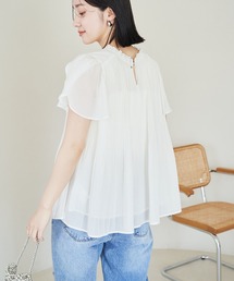 VIS | 【洗える】チューリップスリーブプリーツブラウス(シャツ/ブラウス)