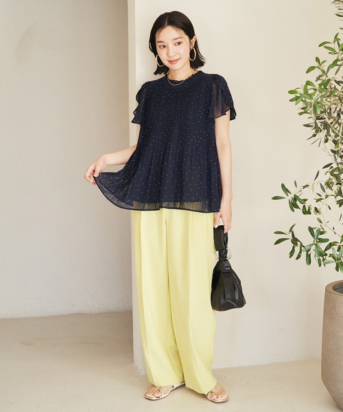 VIS（ビス）の「【洗える】チューリップスリーブプリーツブラウス（シャツ/ブラウス・レディース・オフホワイト/ブルー系その他6/ブルー系その他・FREE）」の13枚目の写真