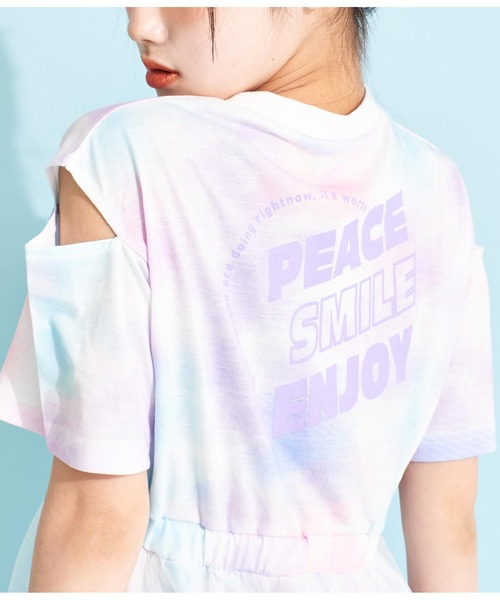 ANAP GiRL(アナップガール)の「チュール重ねタイダイ柄ワンピース(ワンピース・キッズ・ラベンダー/グレー・M/S/XS)」の16枚目の写真