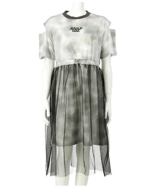 ANAP GiRL(アナップガール)の「チュール重ねタイダイ柄ワンピース(ワンピース・キッズ・ラベンダー/グレー・M/S/XS)」の21枚目の写真
