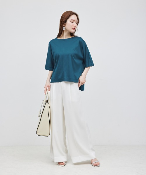 ROPE'（ロペ）の「汗染み防止スムース半袖カットソー（Tシャツ/カットソー・レディース・モスグリーン/ブラック/ベージュ・FREE）」の19枚目の写真