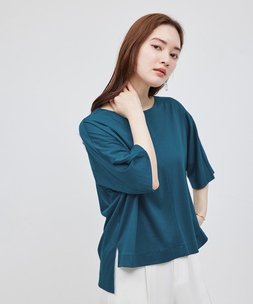 ROPE'（ロペ）の「汗染み防止スムース半袖カットソー（Tシャツ/カットソー・レディース・モスグリーン/ブラック/ベージュ・FREE）」の22枚目の写真