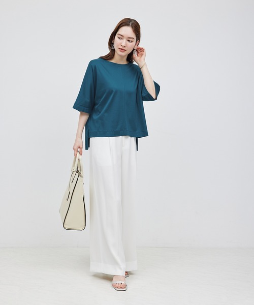 ROPE'（ロペ）の「汗染み防止スムース半袖カットソー（Tシャツ/カットソー・レディース・モスグリーン/ブラック/ベージュ・FREE）」の14枚目の写真