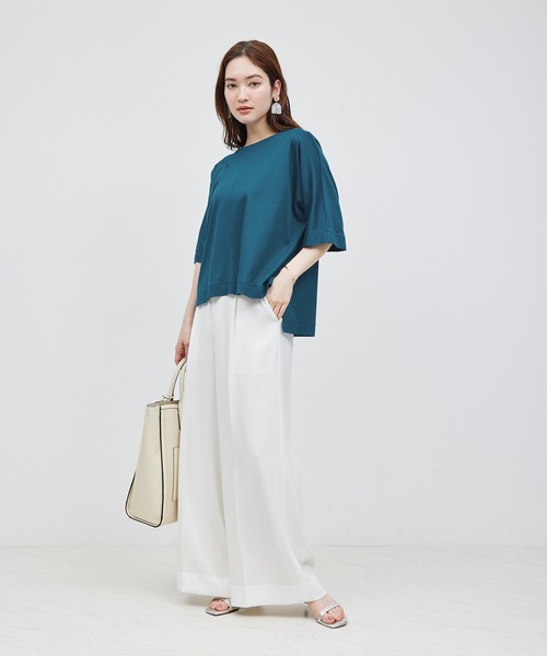 ROPE'（ロペ）の「汗染み防止スムース半袖カットソー（Tシャツ/カットソー・レディース・モスグリーン/ブラック/ベージュ・FREE）」の15枚目の写真