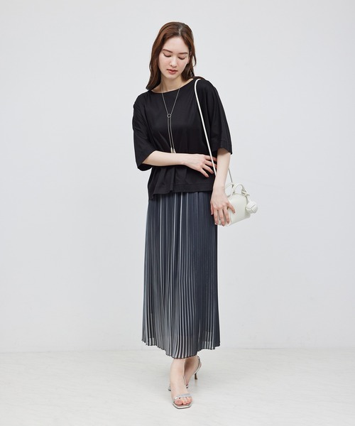 ROPE'（ロペ）の「汗染み防止スムース半袖カットソー（Tシャツ/カットソー・レディース・モスグリーン/ブラック/ベージュ・FREE）」の16枚目の写真